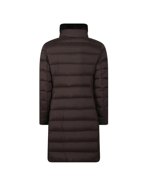 Moorer Brown Quilted Double-Breasted Coat