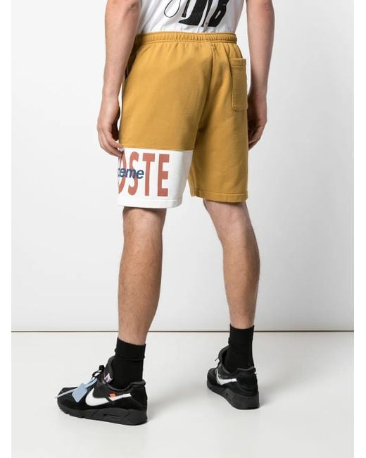 Pantalones cortos de deporte con logo Lacoste Supreme de hombre de color Yellow