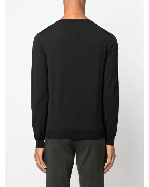 Zanone Black V-Neck Knitted Jumper for men