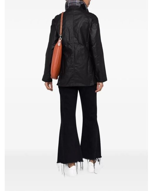 Barbour Black Corduroy-Collar Hooded Coat