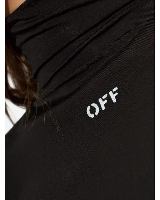 Off-White c/o Virgil Abloh Black Logo-Print High-Neck Top