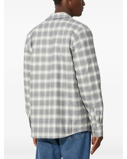 A.P.C. Gray Check-Pattern Pocket Shirt for men