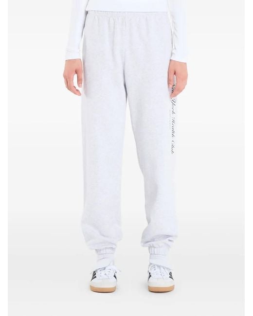Sporty & Rich White Ny Health Club Side-Pocket Track Pants