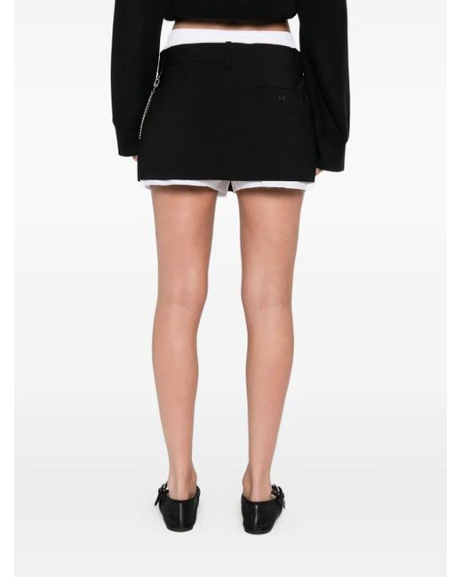 Alexander Wang Geplooide Shorts Met Sleuteldetail in het Black