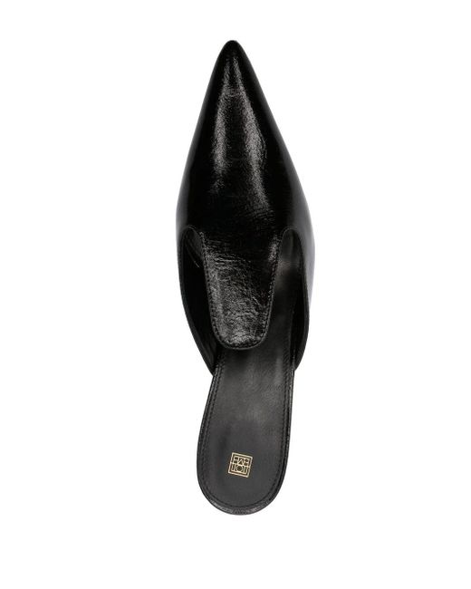 Totême Leather Slip-on Mules in Black | Lyst UK