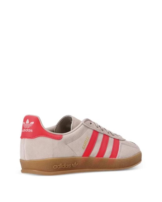 Adidas Pink Three-Stripe Leather Low-Top Sneakers