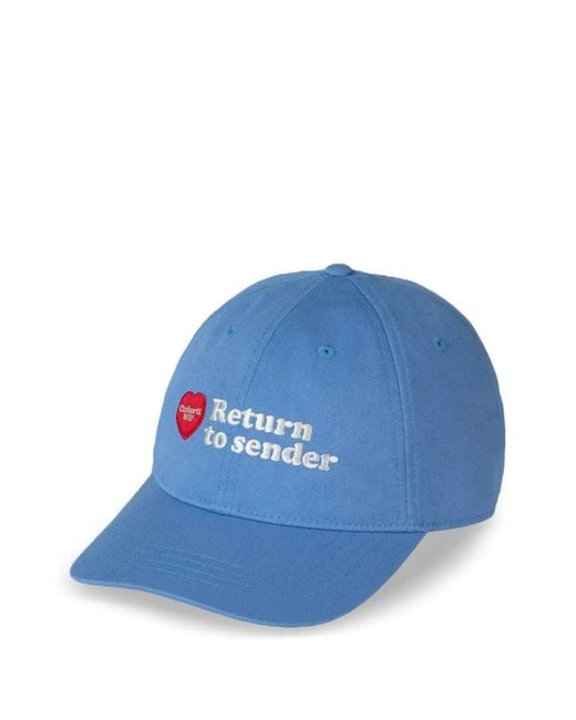 Carhartt Blue Bumper Sticker Embroidered-Logo Baseball Cap for men