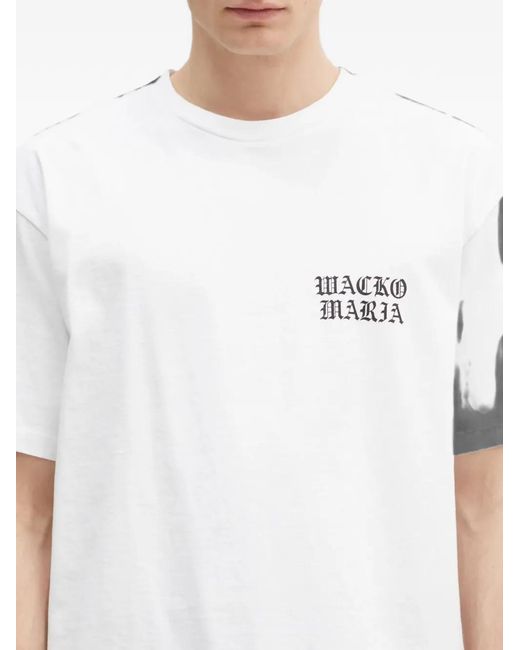 Wacko Maria White Logo-Print Short-Sleeve T-Shirt for men
