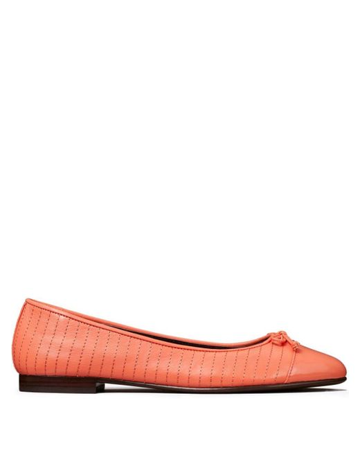 Tory Burch Red Quilted Ballerina Shoes