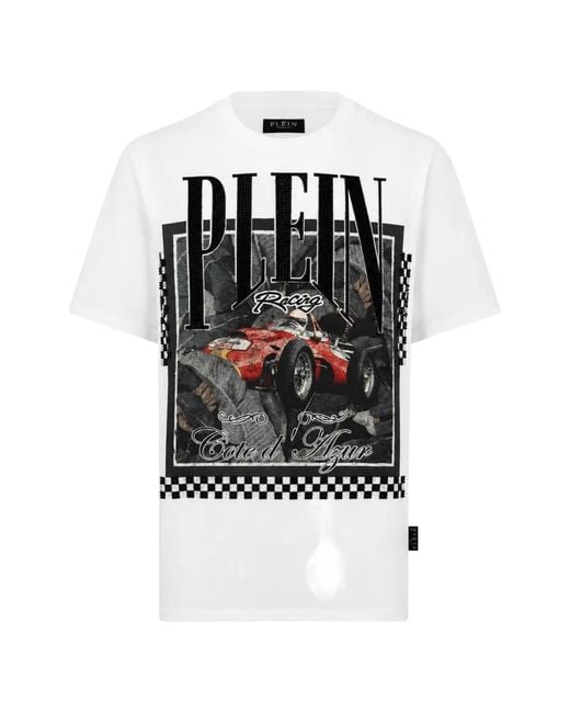 Philipp Plein Black Graphic-Print T-Shirt for men