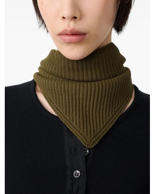 Studio Nicholson Green Isos Ribbed Cotton Scarf