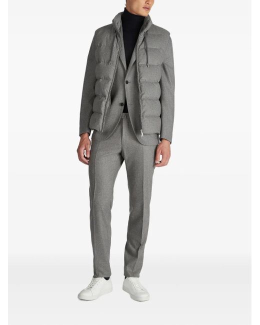 Incotex Gray Single-Breasted Flannel Jacket for men
