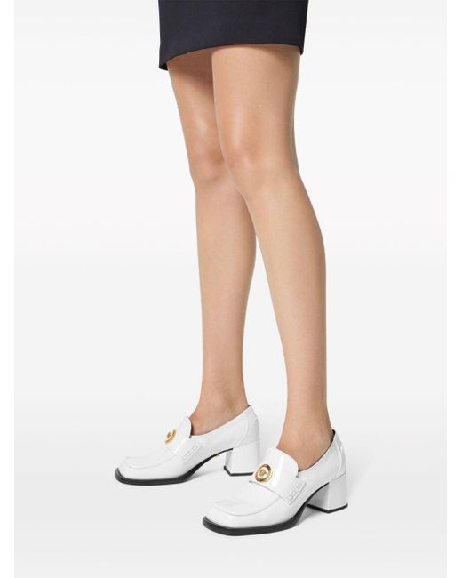 Versace Alia Leren Loafers in het White