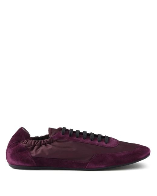 Prada Purple Collapse Re-Nylon Suede Sneakers