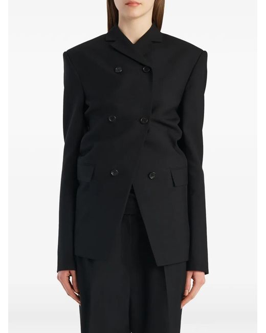 Khaite Black Double-Breasted Jacket