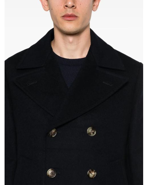 メンズ Brunello Cucinelli ノッチドラペル ピーコート Black