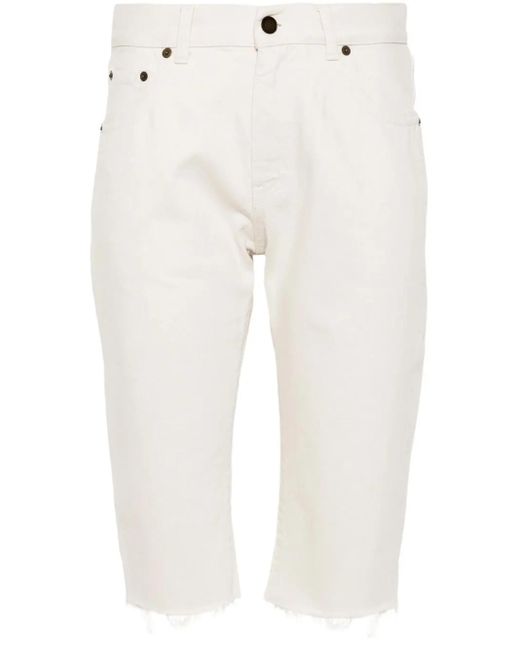 Saint Laurent White Denim Shorts
