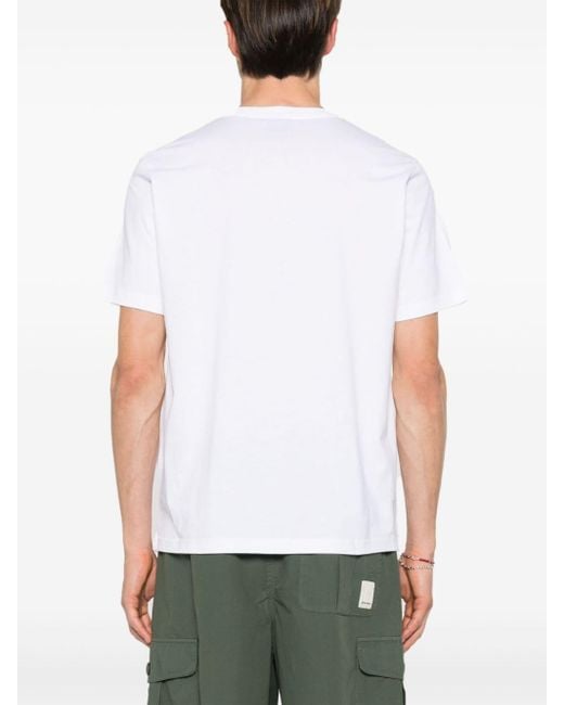 Paul Smith White Motif-Print Organic Cotton T-Shirt for men