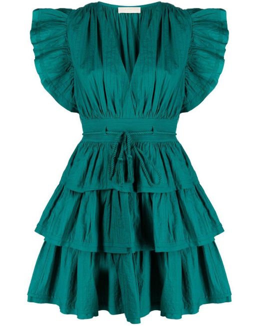Ulla Johnson Camilla Tiered Minidress in Blue | Lyst