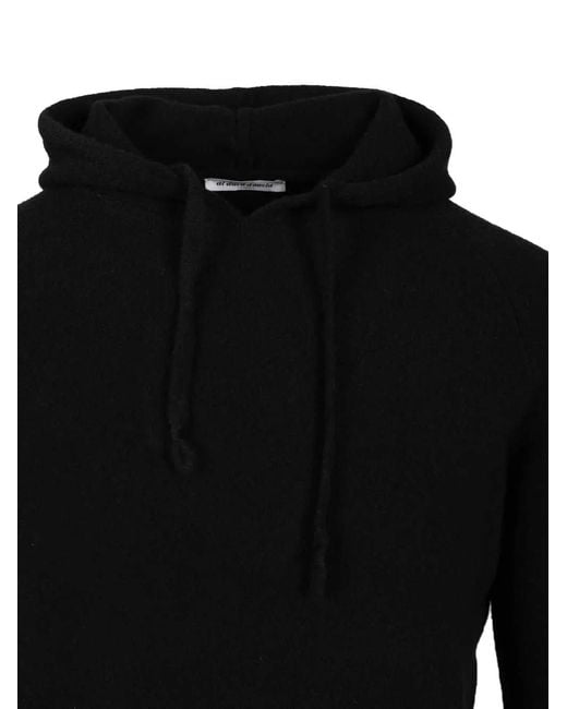 Al Duca D'aosta Black Hoodie En Maille À Poche Plaquée for men