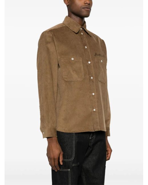 Rassvet (PACCBET) Brown Lady Luck Logo-Embroidered Corduroy Shirt