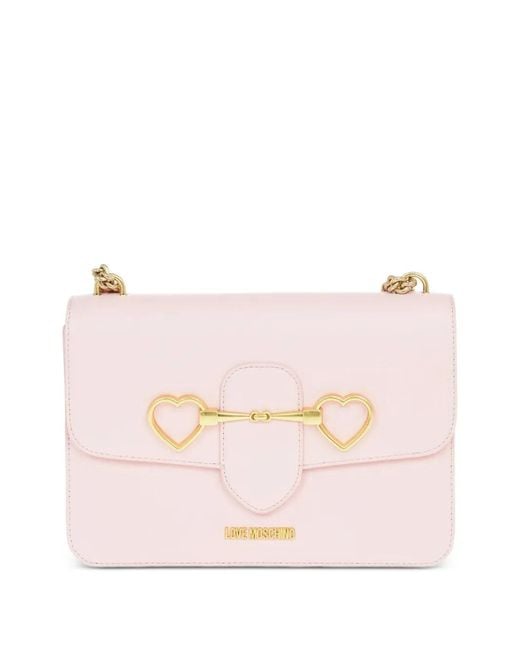 Love Moschino Pink Heart-Detail Shoulder Bag