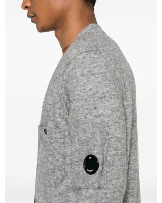 C P Company Gray Buttoned Cardigan for men