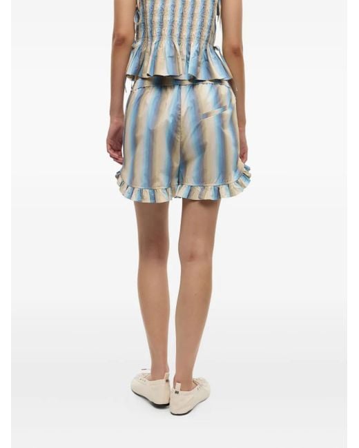 Ganni Blue Striped Shorts