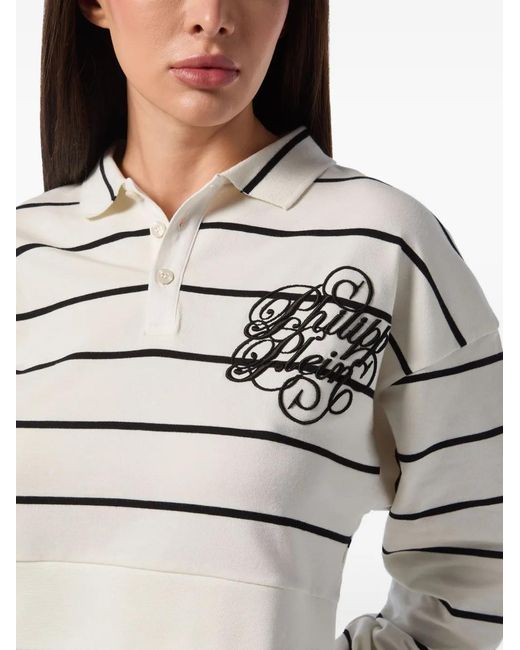 Philipp Plein Gray Cotton Polo Top