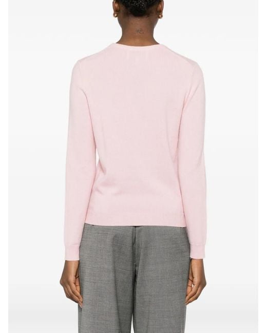 Bompard Pink Classic Round Neck Sweater
