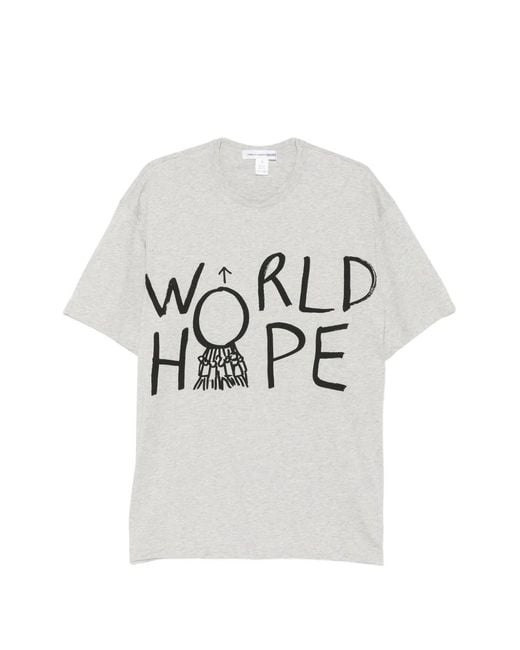 Comme des Garçons White T-Shirt À Imprimé Graphique for men