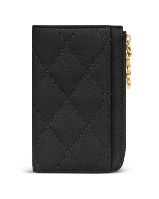 Saint Laurent Black Quilted Leather Card Holder