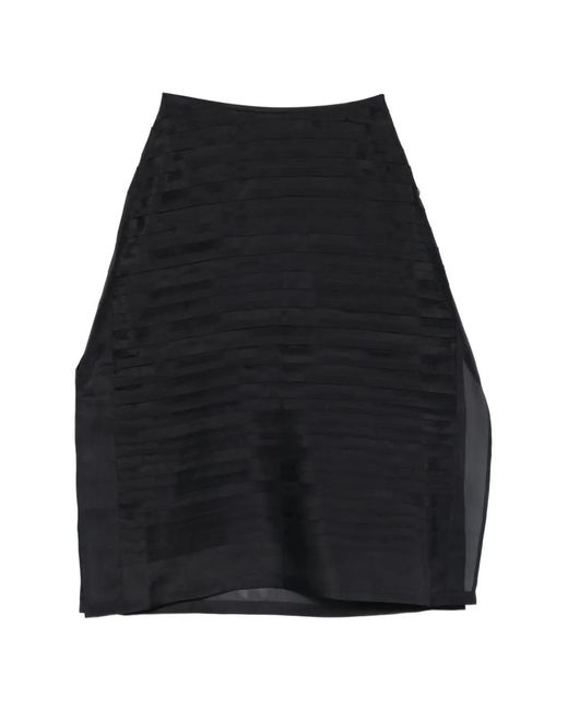 Christian Wijnants Black Pleated Midi Skirt