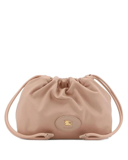 Borsa Horseshoe Con Coulisse di Burberry in Natural