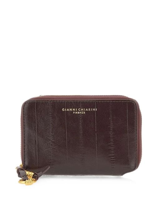 Gianni Chiarini Brown Eel Zip-Around Wallet