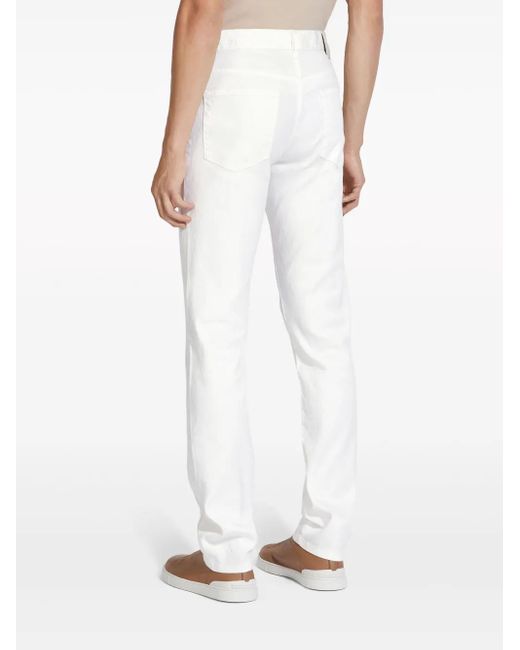 Zegna White Roccia Mid-Rise Skinny Jeans for men
