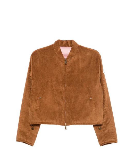 Moncler Brown Corduroy Reversible Jacket