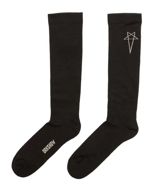 Rick Owens Black Socken Mit Sternstickerei