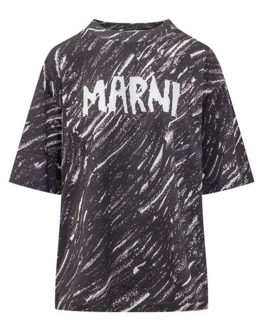 Marni Black T-Shirt With Logo