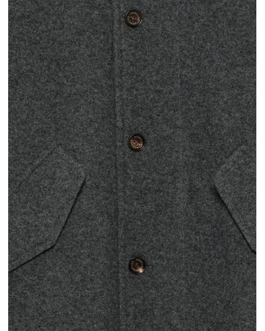 Moncler Black Button-Up Coat for men