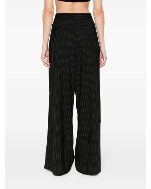 GIUSEPPE DI MORABITO Black Pinstriped Flared Trousers