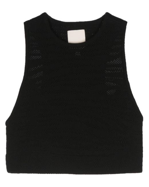 Emporio Armani Black Knitted Cropped Top