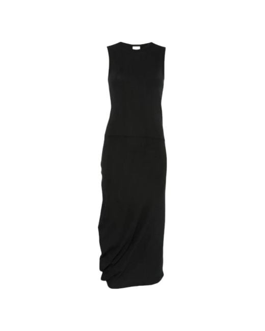Calvin Klein Black Ribbed Sleeveless Midi Dress