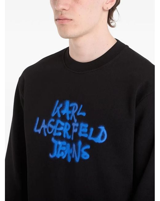 Karl Lagerfeld Blue Logo-Print Sweatshirt for men
