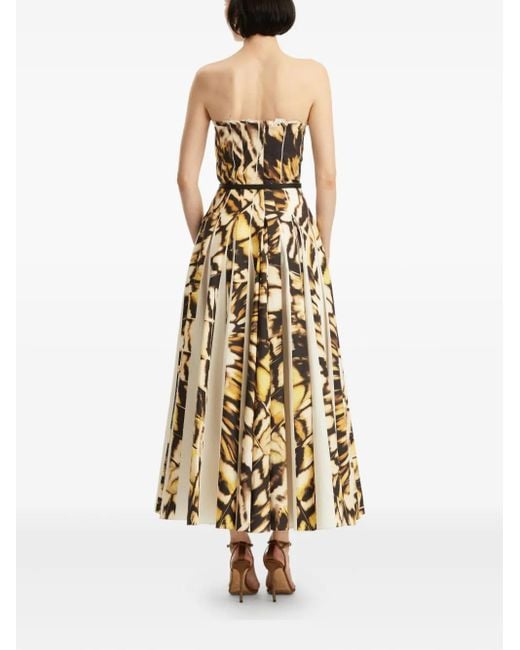 Robe Mi-Longue Abstract Butterfly Oscar de la Renta en coloris Metallic