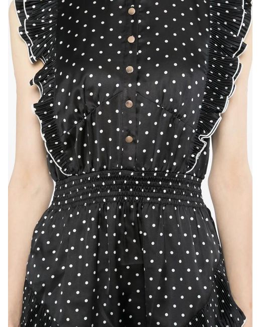 Self-Portrait Black Polka-Dot Mini Dress