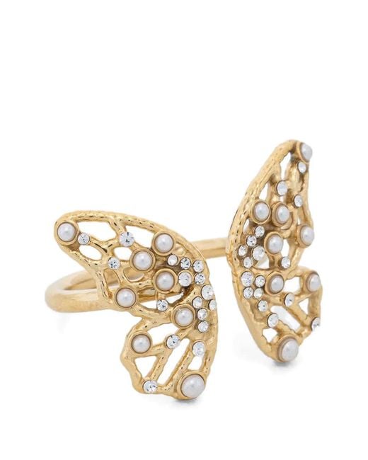 Guess Metallic Butterfly-Motif Rings