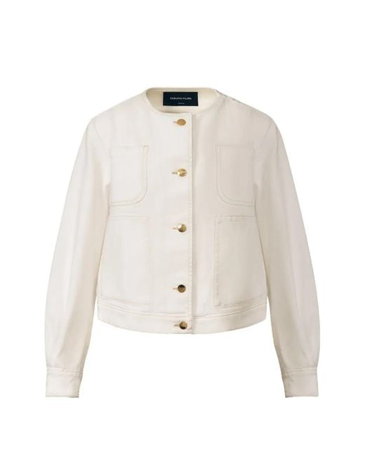 Fabiana Filippi White Patch-Pocket Button Jacket