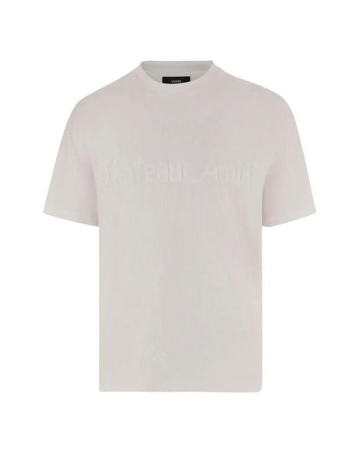 Amiri White Logo-Detail Crew-Neck T-Shirt for men