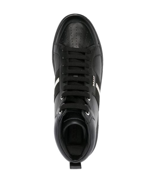 Bally Black Stripe-detail High-top Sneakers for men